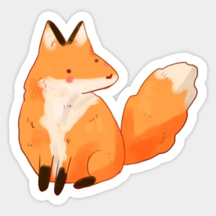 Cute fox sitting illustration Sticker